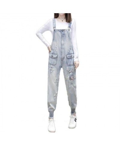 Spring 2023 New Cartoon Three-Dimensional Flower Suspender Denim Jeans Casual Romper Jeans Jumpsuit Women Romper $90.69 - Jeans