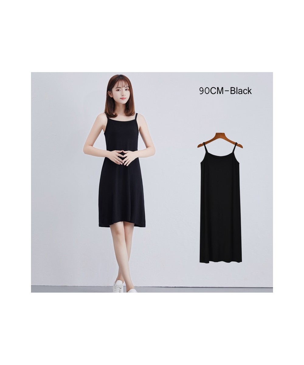 Women's Modal Full Slip Dress Spaghetti strap Vest Skirt 90 to 120cm Long Under dress Camisoles slips Inner Petticoat $21.89 ...