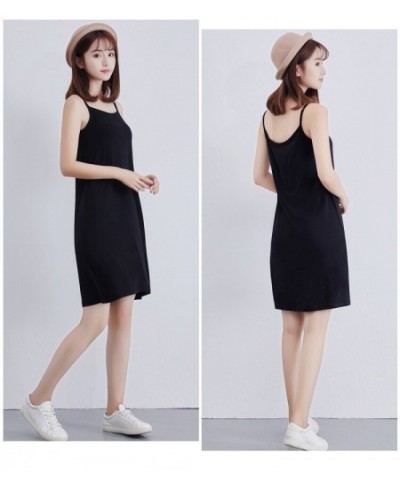 Women's Modal Full Slip Dress Spaghetti strap Vest Skirt 90 to 120cm Long Under dress Camisoles slips Inner Petticoat $21.89 ...