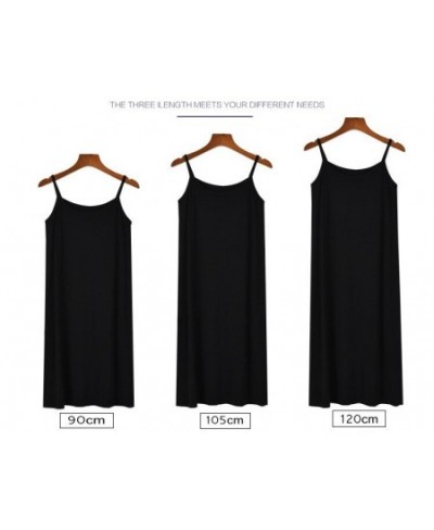 Women's Modal Full Slip Dress Spaghetti strap Vest Skirt 90 to 120cm Long Under dress Camisoles slips Inner Petticoat $21.89 ...