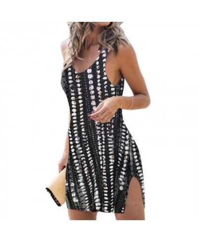 Women Black White Knitted Beach Cover up Sleeveless Bikini Cover-ups Tunic Knitted Sexy Hollow Out Beach Dress Women BeachWea...