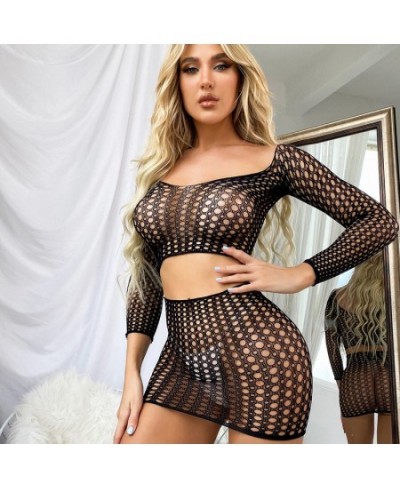 Erotic Sexy Dress Couple Gay Bodysuit Lingerie Transparent Fishnet Hollow Out Sling Bandage Erotic Mesh Dress Sexy Costume $1...