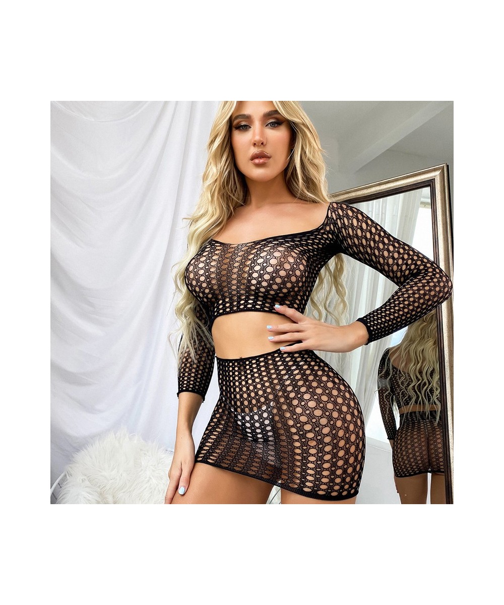 Erotic Sexy Dress Couple Gay Bodysuit Lingerie Transparent Fishnet Hollow Out Sling Bandage Erotic Mesh Dress Sexy Costume $1...