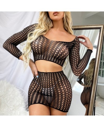 Erotic Sexy Dress Couple Gay Bodysuit Lingerie Transparent Fishnet Hollow Out Sling Bandage Erotic Mesh Dress Sexy Costume $1...