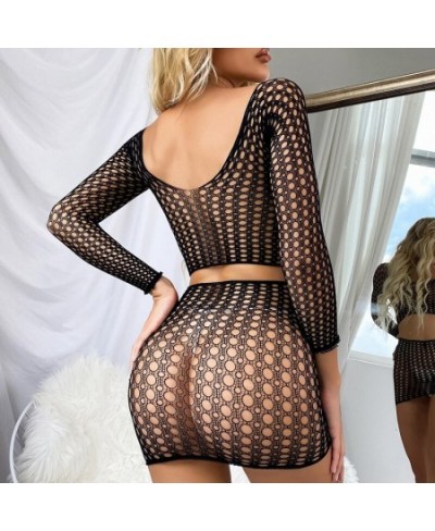 Erotic Sexy Dress Couple Gay Bodysuit Lingerie Transparent Fishnet Hollow Out Sling Bandage Erotic Mesh Dress Sexy Costume $1...