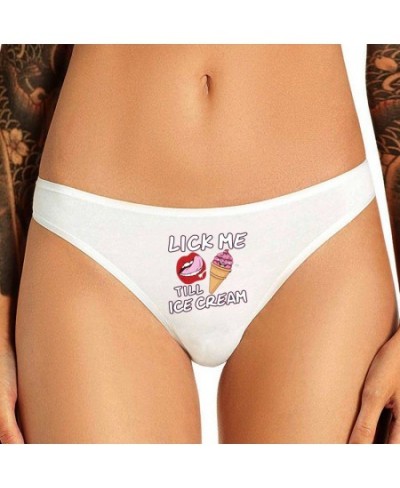 Suck Me Rainbow Icecream Print Fashion Women Sexy Seamless Thong Underwear Funny Panties for Women Sexy Low Waist $13.95 - Un...