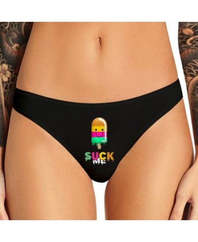 Suck Me Rainbow Icecream Print Fashion Women Sexy Seamless Thong Underwear Funny Panties for Women Sexy Low Waist $13.95 - Un...