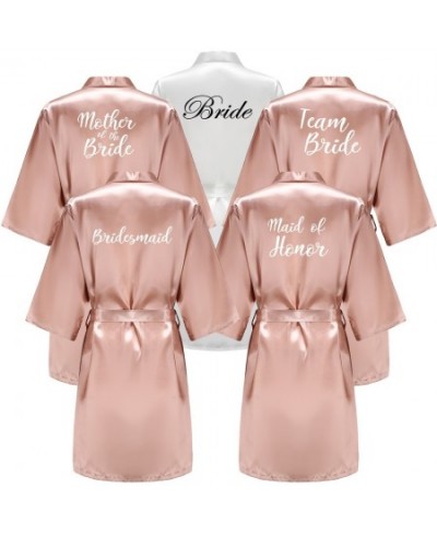 Wedding Bride Bridesmaid Robes for Women Bridal Party Gifts Team Dress Gown Silk Satin Sleepwear Kimono Sexy Summer Bathrobe ...