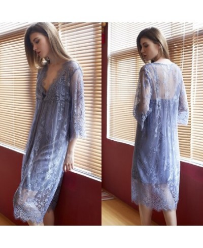 Robe Sets for Women Satin Lace Sexy Sleepwear 2 Piece Lounge Set Nightgown Night Dress House Nightwear Sleepshirts Lingerie $...