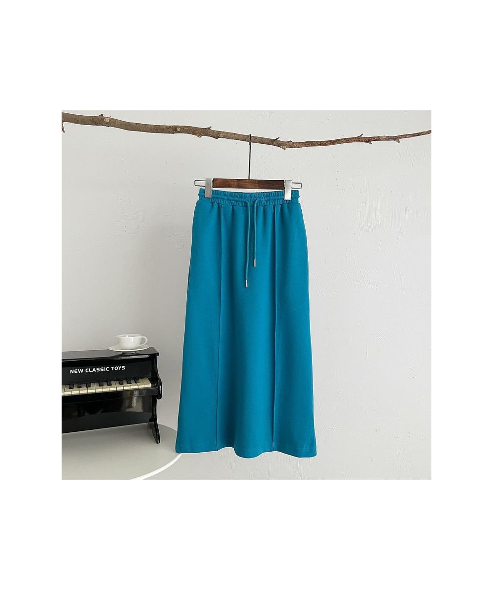 New Elastic Waist Casual Long Skirts Women 2023 Solid All Match Elegant Skirt Fall Jupe Drawstrig Straight Faldas Mujer Autum...