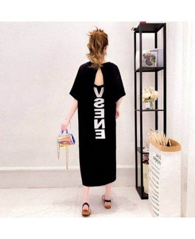 Women Dresses 2023 2022 Home Service Long Lightweight Summer Dress Halter Back Loose Large Size Short-Sleeved Sleeping Dress ...