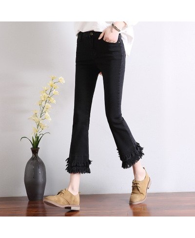 Tassel Rough Edge Ladies Calf-Length Pants Chic Casual Spring Summer Denim Trousers Harem Pants Slim Fashion Tide Jeans MK014...