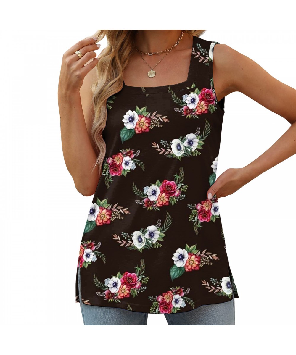 Womens Loose Fit Tank Tops Summer Sleeveless Square Neck Casual Fashion Flowy $43.71 - Underwear