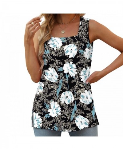 Womens Loose Fit Tank Tops Summer Sleeveless Square Neck Casual Fashion Flowy $43.71 - Underwear