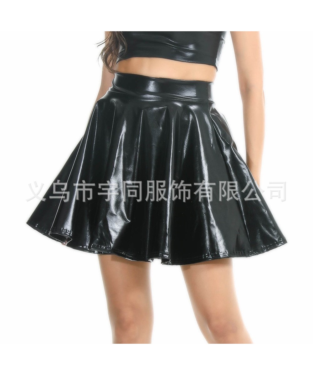 Summer Sexy Laser High Waist Mini PU Leather Skirt Club Party Dance Shiny Holographic Harajuku Skirt $26.92 - Bottoms