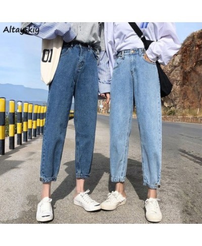 High Waist Jeans Women Korean Style Stretchy Fashion Slim All Match Washed Womens Streetwear Trousers Boyfriend Casual $40.37...