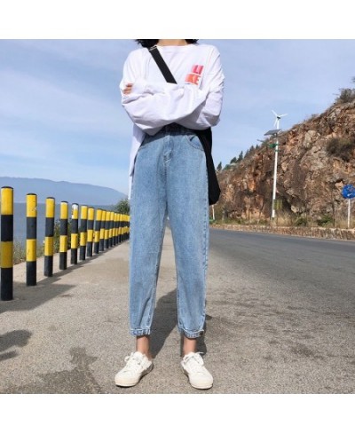 High Waist Jeans Women Korean Style Stretchy Fashion Slim All Match Washed Womens Streetwear Trousers Boyfriend Casual $40.37...