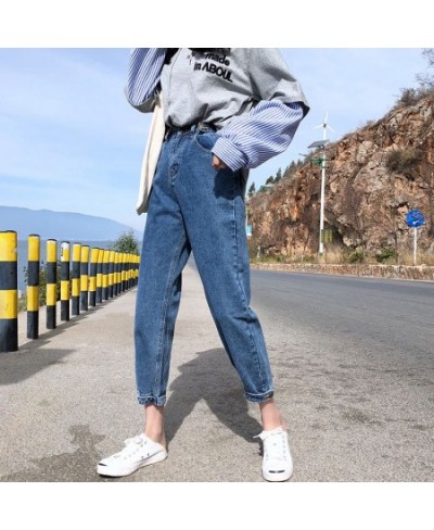 High Waist Jeans Women Korean Style Stretchy Fashion Slim All Match Washed Womens Streetwear Trousers Boyfriend Casual $40.37...