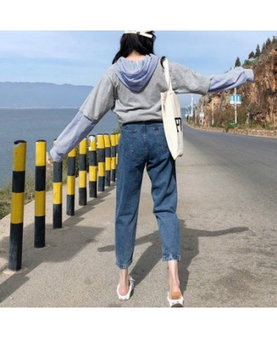 High Waist Jeans Women Korean Style Stretchy Fashion Slim All Match Washed Womens Streetwear Trousers Boyfriend Casual $40.37...