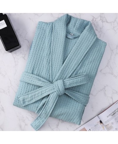 Waffle Bathrobe Women Summer 100% Cotton Robe Sleepwear Long Sleeve Brides Bathrobe Kimono Man Casual Home Clothing Pijamas $...