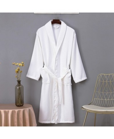 Waffle Bathrobe Women Summer 100% Cotton Robe Sleepwear Long Sleeve Brides Bathrobe Kimono Man Casual Home Clothing Pijamas $...