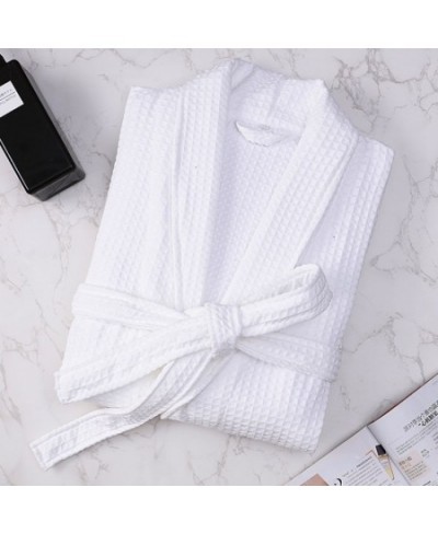 Waffle Bathrobe Women Summer 100% Cotton Robe Sleepwear Long Sleeve Brides Bathrobe Kimono Man Casual Home Clothing Pijamas $...