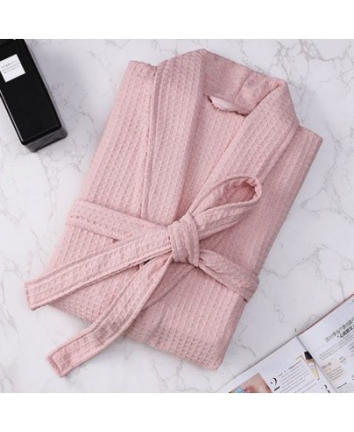 Waffle Bathrobe Women Summer 100% Cotton Robe Sleepwear Long Sleeve Brides Bathrobe Kimono Man Casual Home Clothing Pijamas $...