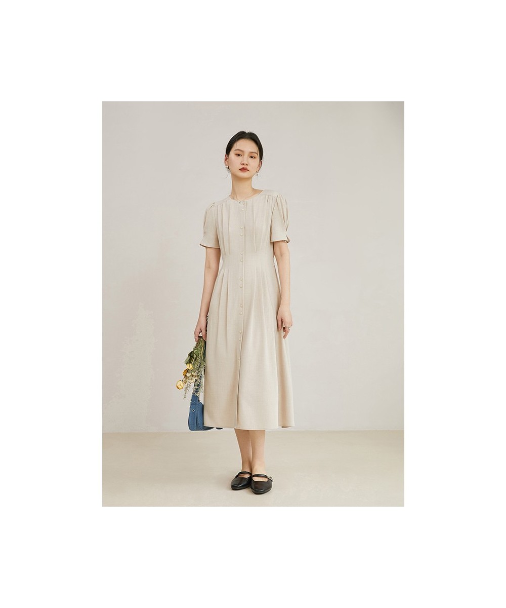 Simple Commuting Style Slim Waist Temperament Dress for Women Summer Chic Design A-Line High-end Long Skirt for Female $77.58...