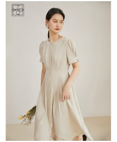 Simple Commuting Style Slim Waist Temperament Dress for Women Summer Chic Design A-Line High-end Long Skirt for Female $77.58...