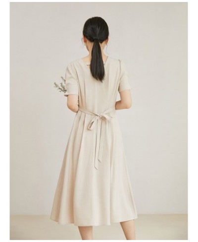 Simple Commuting Style Slim Waist Temperament Dress for Women Summer Chic Design A-Line High-end Long Skirt for Female $77.58...