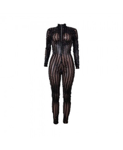 Women Sexy Jumpsuit Clubwear Deep V Neck See Through Exotic Sheer Romper Slim Night Club Outfit Evening Party Celebrity $56.8...