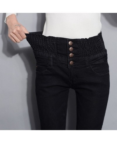 Denim Pants Autumn Winter Jeans for Women High Waist Skinny Warm Thick Jeans Ladies Elastic Stretch Velvet Jeans $39.46 - Jeans