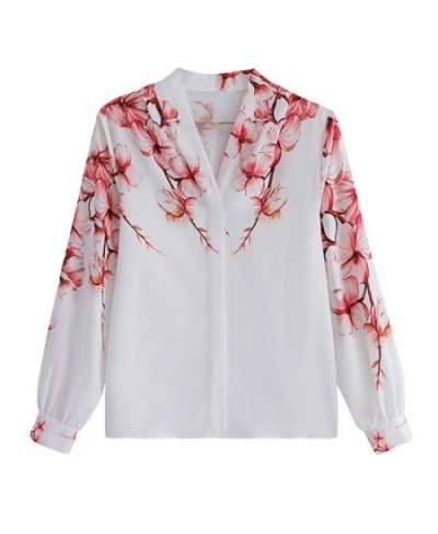 New elegant Women Blouses flower shirts chiffon blouse 2023 Spring Blouse lantern sleeve Tops Shirts Blusas Mujer $28.23 - Bl...