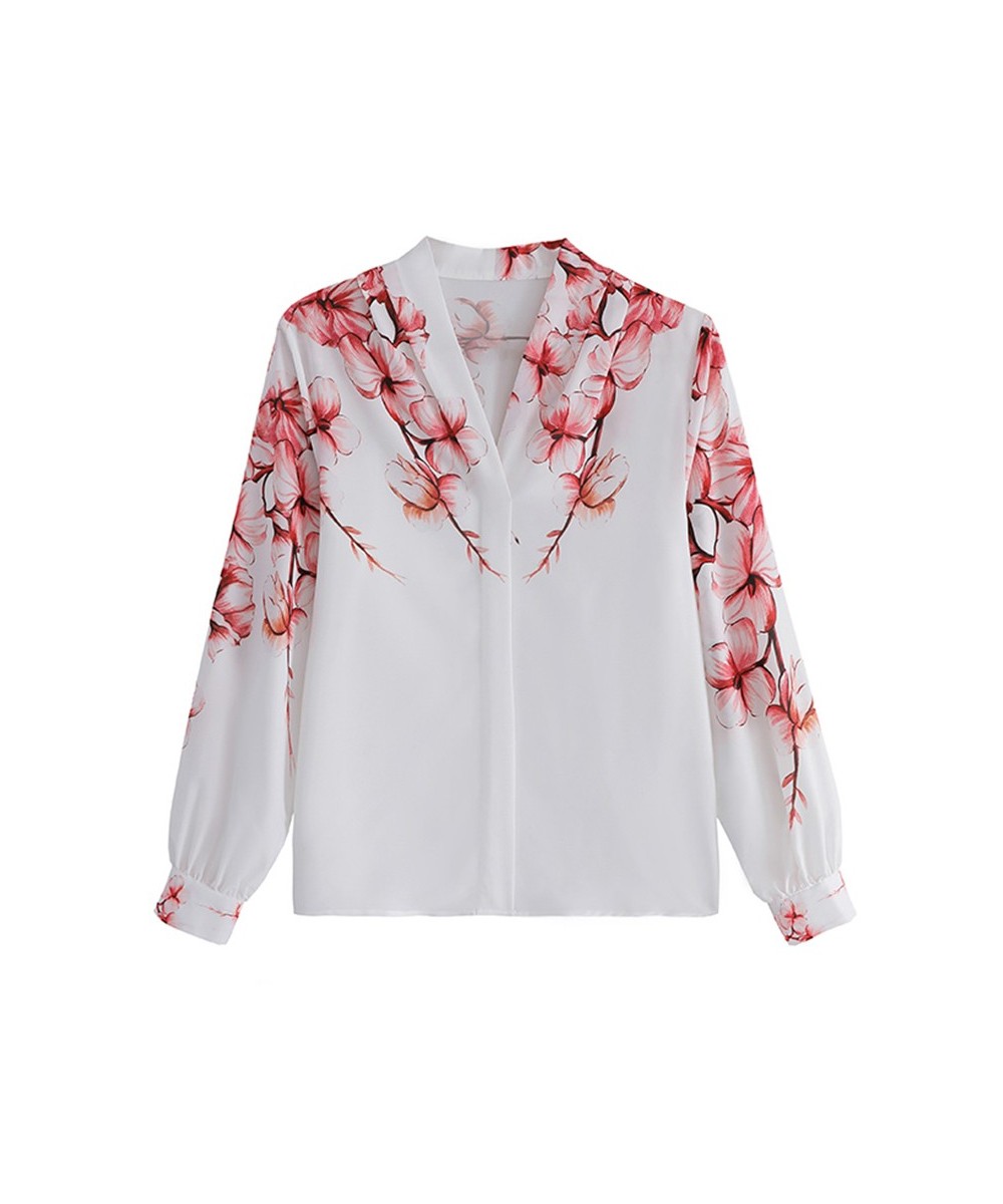 New elegant Women Blouses flower shirts chiffon blouse 2023 Spring Blouse lantern sleeve Tops Shirts Blusas Mujer $28.23 - Bl...