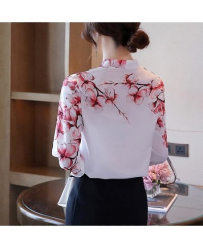 New elegant Women Blouses flower shirts chiffon blouse 2023 Spring Blouse lantern sleeve Tops Shirts Blusas Mujer $28.23 - Bl...