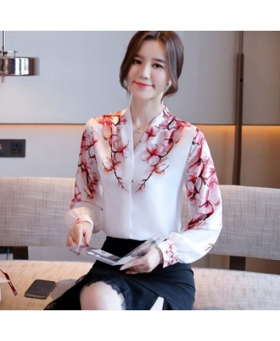 New elegant Women Blouses flower shirts chiffon blouse 2023 Spring Blouse lantern sleeve Tops Shirts Blusas Mujer $28.23 - Bl...