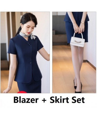 Fashion Women Business Suits Skirt and Jacket Sets Short Sleeve Summer Ladies Work Clothes Office Uniform Styles $75.41 - Sui...