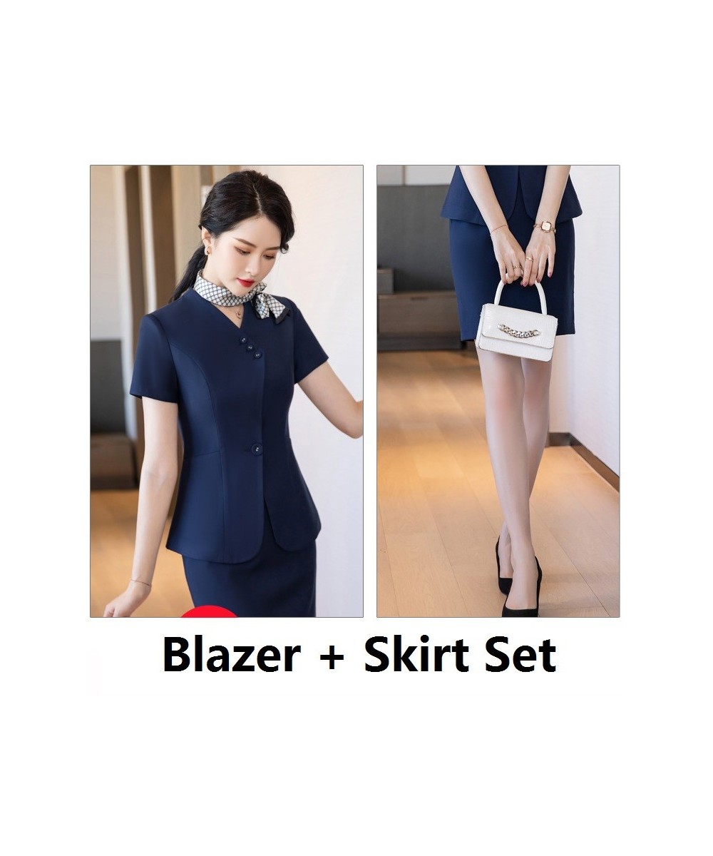 Fashion Women Business Suits Skirt and Jacket Sets Short Sleeve Summer Ladies Work Clothes Office Uniform Styles $75.41 - Sui...