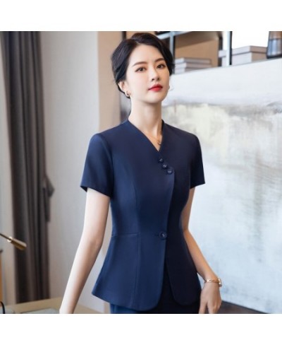 Fashion Women Business Suits Skirt and Jacket Sets Short Sleeve Summer Ladies Work Clothes Office Uniform Styles $75.41 - Sui...