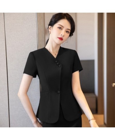 Fashion Women Business Suits Skirt and Jacket Sets Short Sleeve Summer Ladies Work Clothes Office Uniform Styles $75.41 - Sui...