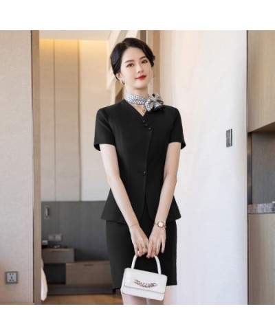 Fashion Women Business Suits Skirt and Jacket Sets Short Sleeve Summer Ladies Work Clothes Office Uniform Styles $75.41 - Sui...