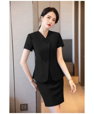 Fashion Women Business Suits Skirt and Jacket Sets Short Sleeve Summer Ladies Work Clothes Office Uniform Styles $75.41 - Sui...