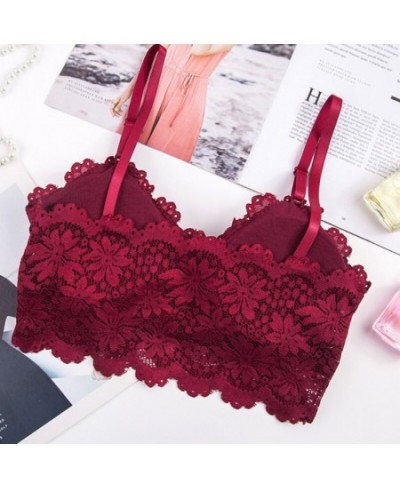 Women Lace Bra Sexy Lingerie French Bralette V Neck Cropped Bra Female Intimates Summer Seamless Underwear Embroidery Underwe...