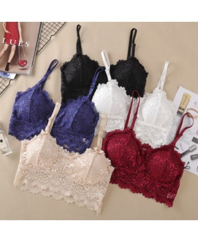 Women Lace Bra Sexy Lingerie French Bralette V Neck Cropped Bra Female Intimates Summer Seamless Underwear Embroidery Underwe...