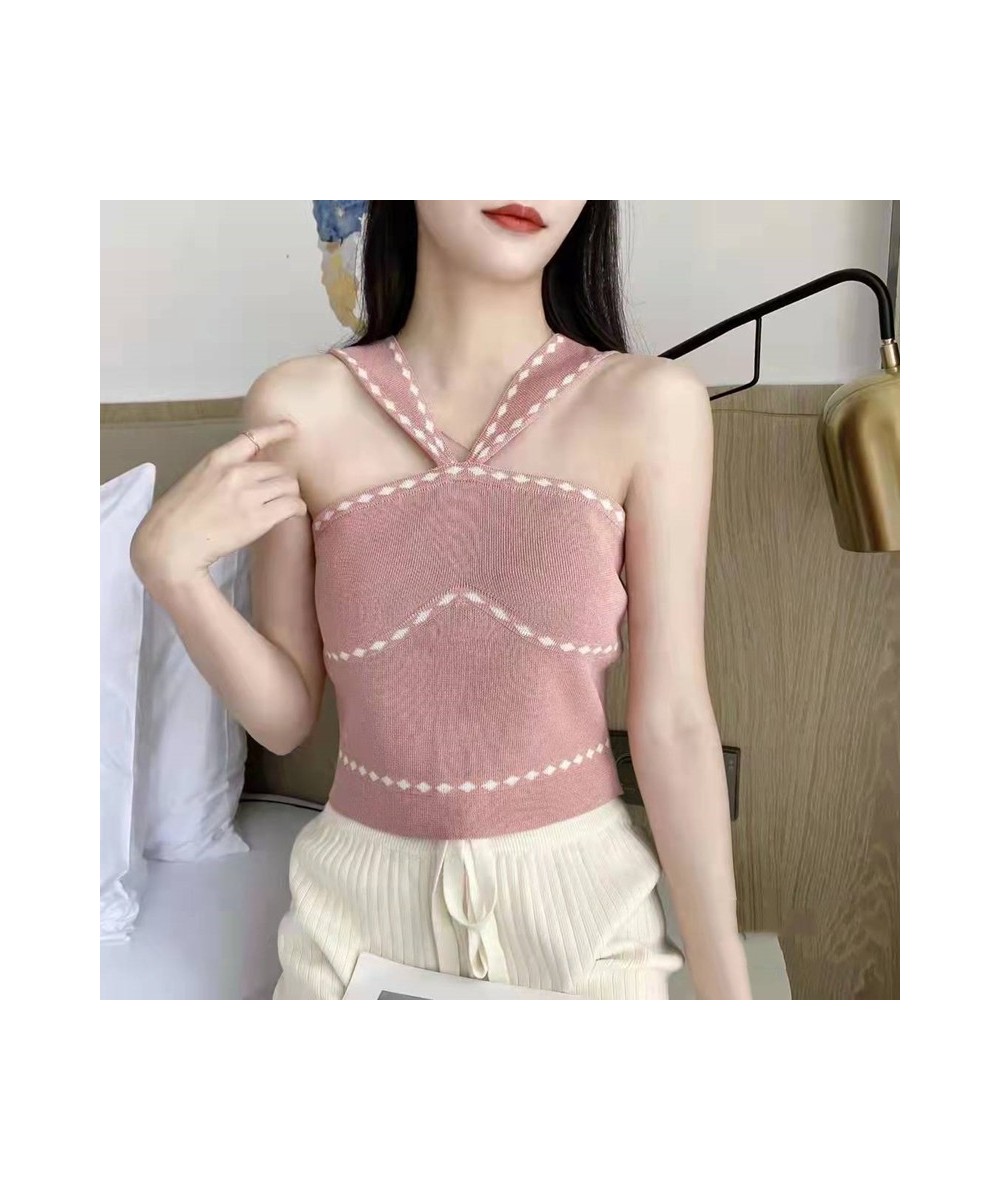 Women Halter Tops Off Shoulder Female Knitted Tube Tops Solid Sexy Tops Women Tank Tops Women 2023 Summer $15.47 - Tops & Tees