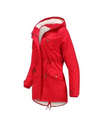 Quanss Plus Size Winter Jacket Women 2023 Fashion Hooded Parkas Outwear Pockets Plus Velvet Thick Warm Female Padded Coats $8...