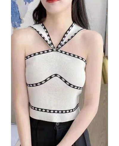 Women Halter Tops Off Shoulder Female Knitted Tube Tops Solid Sexy Tops Women Tank Tops Women 2023 Summer $15.47 - Tops & Tees