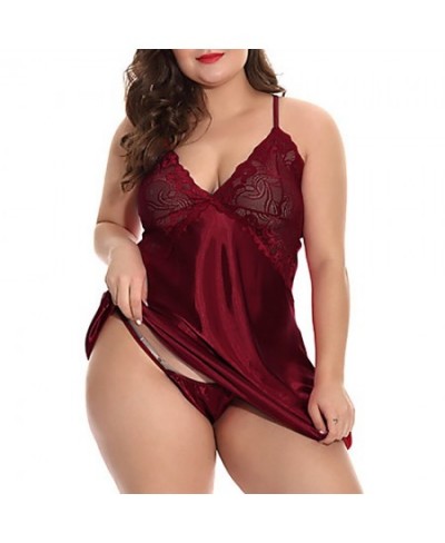 Women Nightdress Sexy Lingerie Lace Satin Silk Sleepwear Sex Hot Erotic Top Underwear Nightgown Babydolls Pajamas S-5XL $24.1...