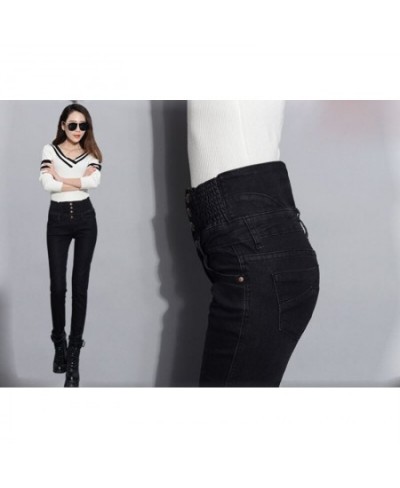 Denim Pants Autumn Winter Jeans for Women High Waist Skinny Warm Thick Jeans Ladies Elastic Stretch Velvet Jeans $39.46 - Jeans