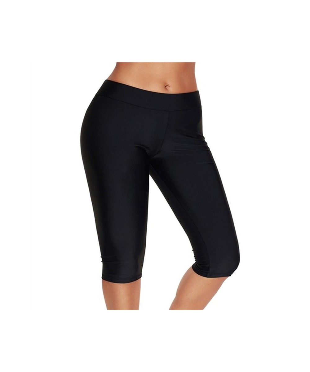 Solid Cycling Mid Waist Leggings Women Athleisure Knee Length Fitness Leggings Summer Ladies Casual Workout Leggings $18.62 -...